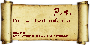 Pusztai Apollinária névjegykártya